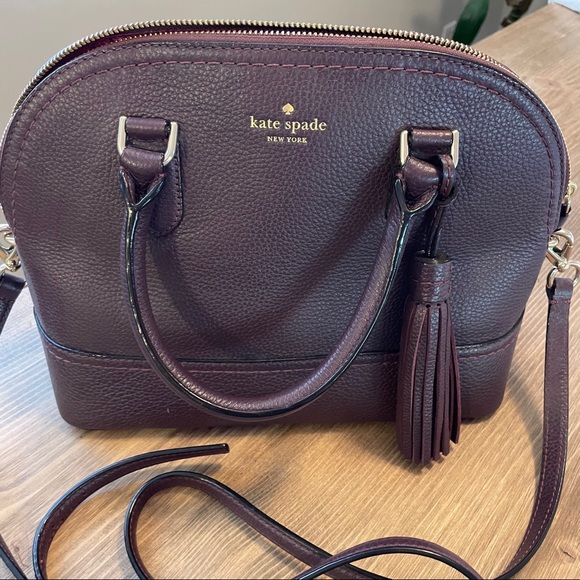 Burgundy Kate Spade Crossbody Satchel - Picture 3 of 8